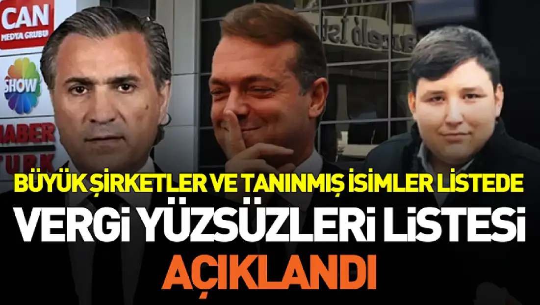 Vergi Yüzsüzleri Listesi Açıklandı: Tanınmış İsimler ve Şirketler Aynı Listede