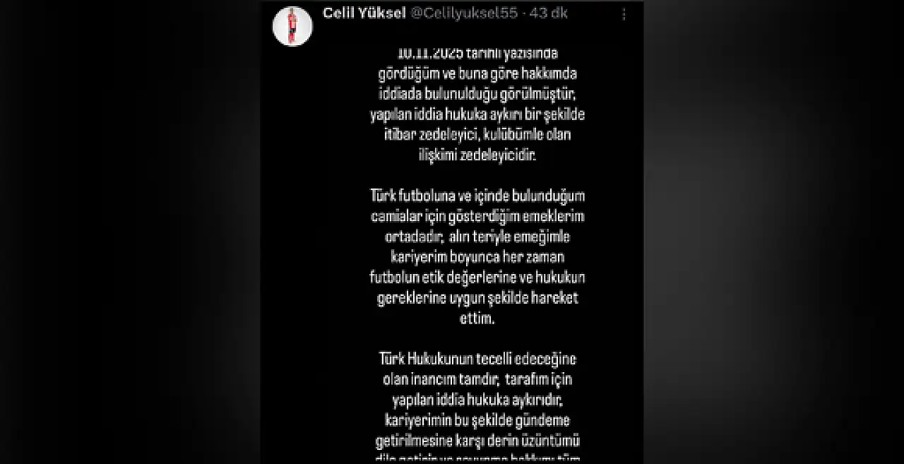 Celil Yüksel'den İddialara sert yanıt
