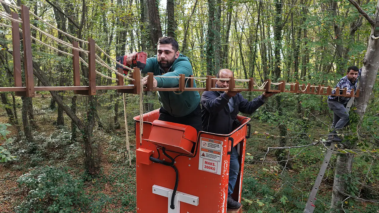 Terme Kent Ormanı'na Sincap Köprüleri Kuruldu