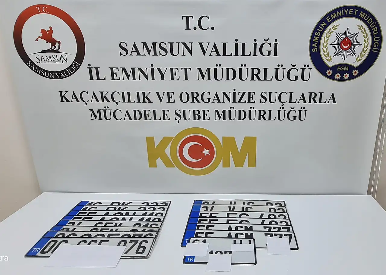 Samsun'da sahte plaka operasyonu: 2 gözaltı