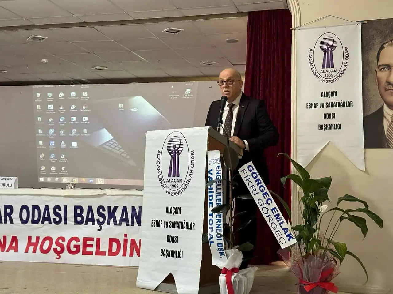 Alaçam Esnaf ve Sanatkarlar Odasında Özyılmaz yeniden başkan seçildi