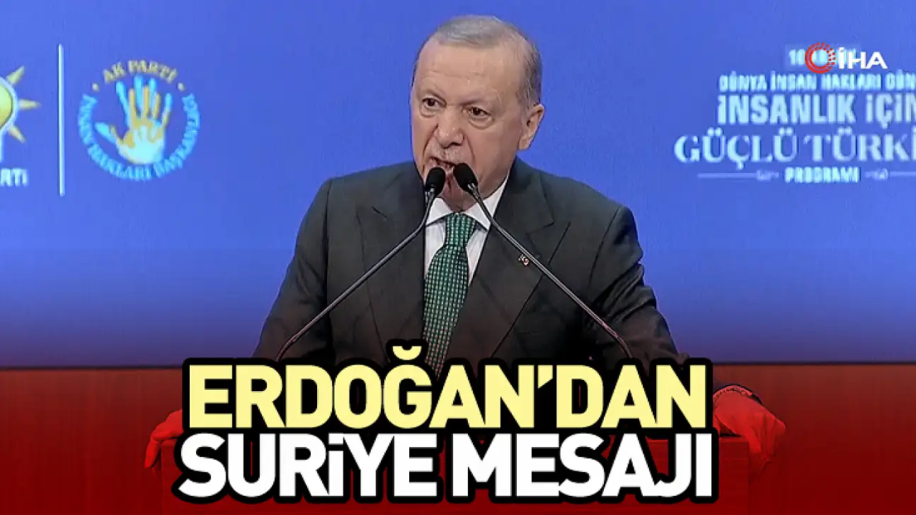 Erdoğan'da suriye mesajı