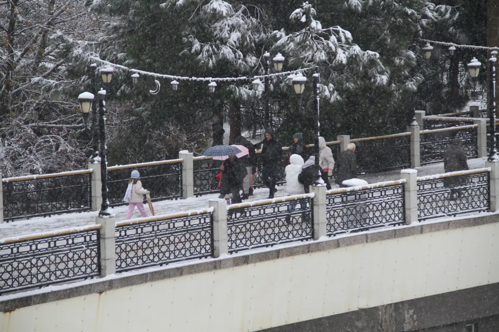 Çarşamba'da kar sevinci