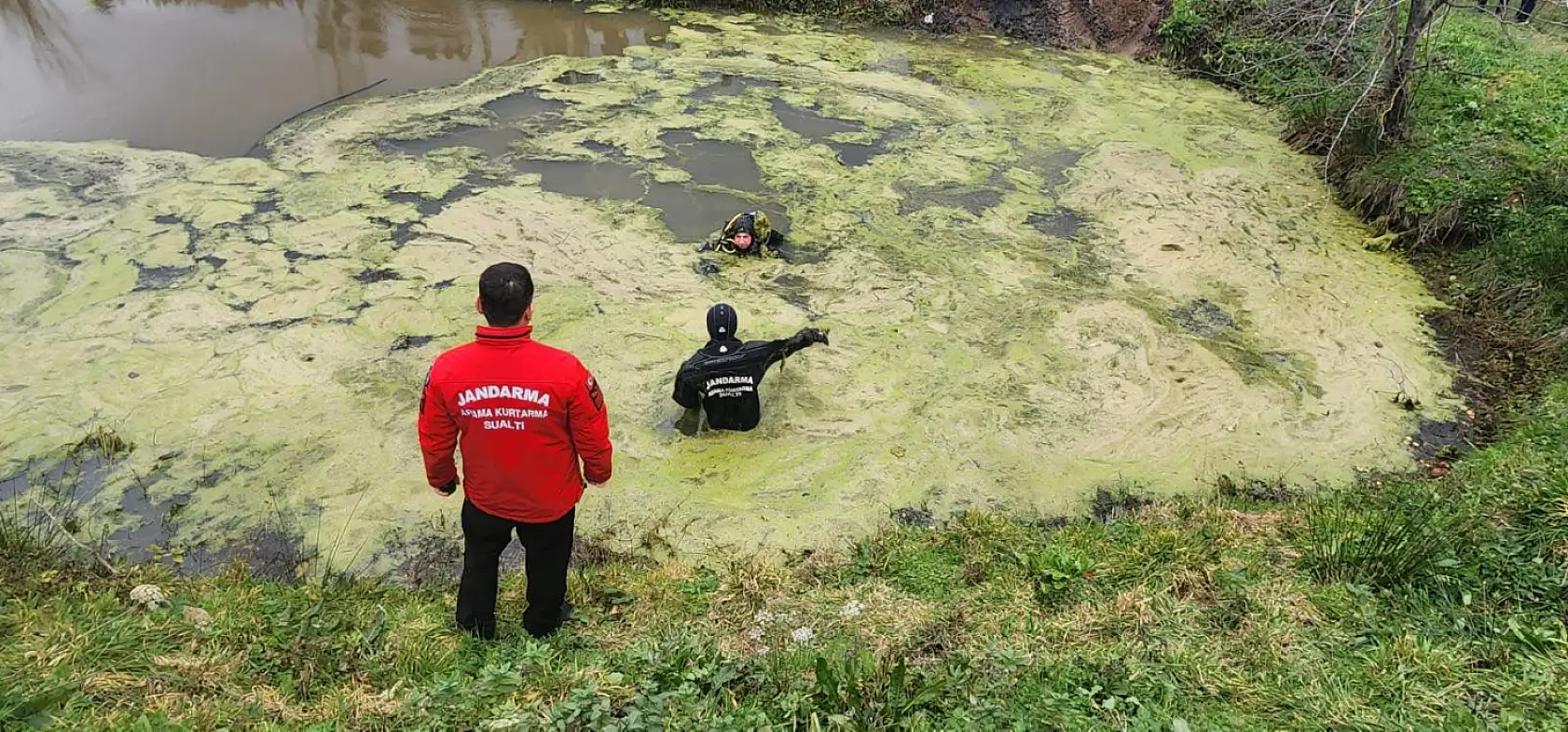 Otomobil Sulama Göletine devrildi