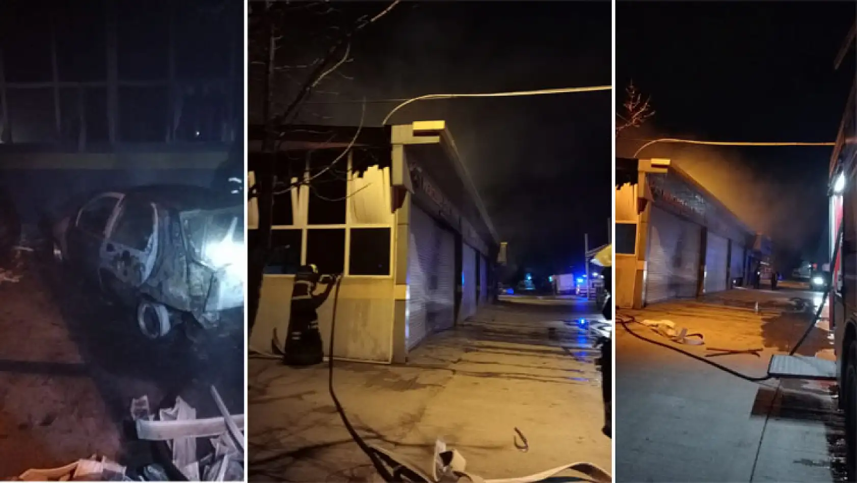 Samsun'da sanayi sitesinde araç yangını meydana geldi