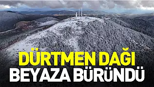 Dürtmen Dağı beyaza büründü