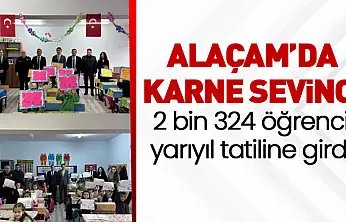 Alaçam'da 2 bin 324 öğrenci karne alarak yarıyıl tatiline girdi