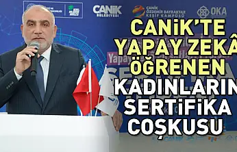 Canik'te Yapay Zekâ Öğrenen Kadınların Sertifika Coşkusu