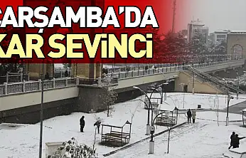 Çarşamba'da kar sevinci