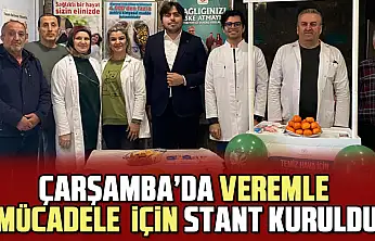 Çarşamba'da veremle mücadele için stant kuruldu