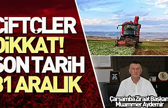 Çiftçiler dikkat! Başvurular 31 Aralık'ta sona eriyor