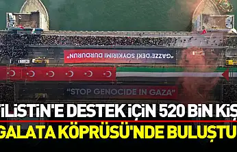 Filistin'e Destek İçin 520 Bin Kişi Galata Köprüsü'nde Buluştu