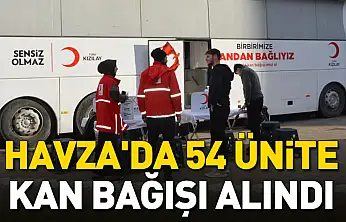 Havza'da 54 ünite kan bağışı alındı