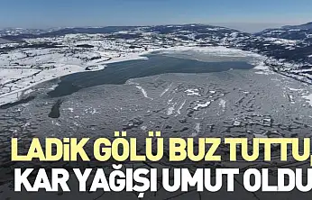 Ladik Gölü Buz Tuttu, Kar Yağışı Umut Oldu