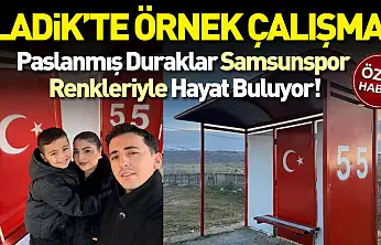 Ladik'te Örnek Çalışma: Paslanmış Duraklar Samsunspor Renkleriyle Hayat Buluyor!