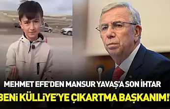Mehmet Efe'den Mansur Yavaş'a son ihtar
