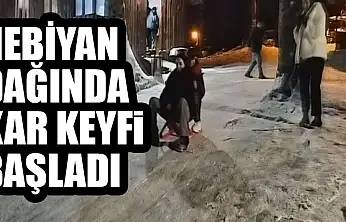 Nebiyan dağında kar keyfi başladı
