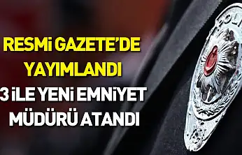 Resmî Gazete'de yayımlandı: 3 ile yeni emniyet müdürü atandı