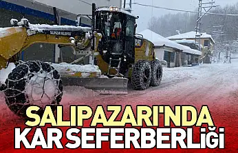 Salıpazarı'nda kar seferberliği  Başkan Karaca ekiplerle birlikte sahada