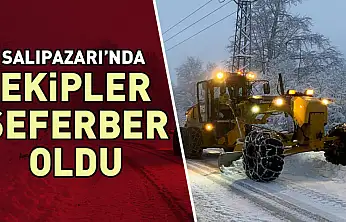 Salıpazarı'nda  karla mücadele