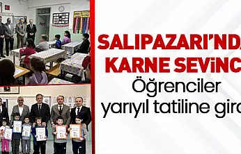 Salıpazarı'nda öğrenciler karne alarak tatile girdi