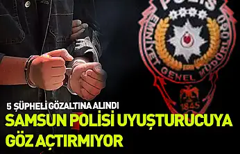 Samsun'da narkotik operasyonu: 5 şüpheli gözaltında
