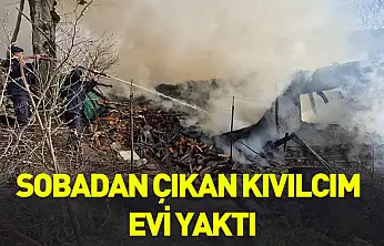 Samsun'da sobadan çıkan kıvılcım evi yaktı