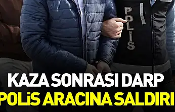 Samsun'da Trafik Kazası Sonrası Darp ve Polis Aracına Zarar