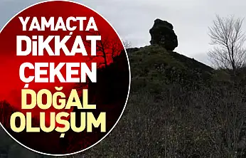 Samsun'da Yamaçta Dikkat Çeken Doğal Oluşum