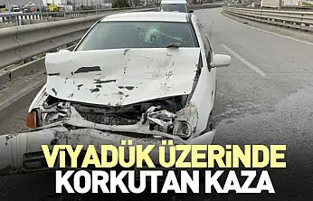 Viyadük Üzerinde Korkutan Kaza