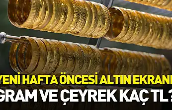 Yeni hafta öncesi altın ekranı: Gram ve çeyrek kaç TL?