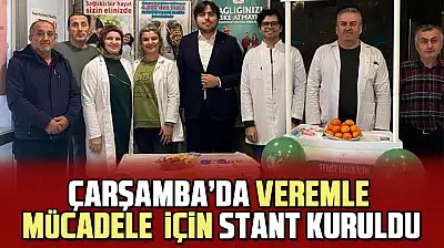Çarşamba'da veremle mücadele için stant kuruldu