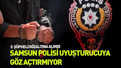 Samsun'da narkotik operasyonu: 5 şüpheli gözaltında
