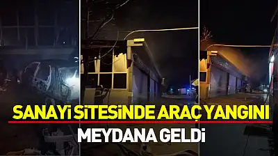 Samsun'da sanayi sitesinde araç yangını meydana geldi