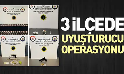 Samsun'da 3 İlçede Uyuşturucu Operasyonu