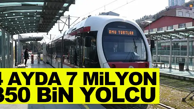 Samsun'da tramvaylar 4 ayda 7 milyon 350 bin yolcu taşıdı