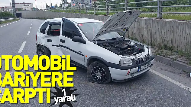 Samsun'da otomobilin bariyere çarptığı kazada 1 kişi yaralandı