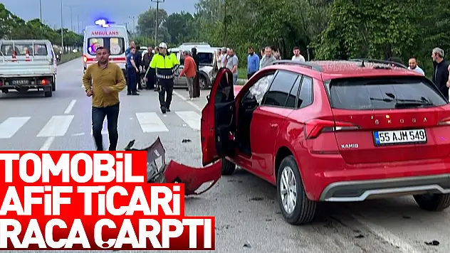 otomobil hafif ticari araca çarptı 2 kişi yaralandı