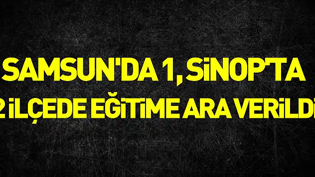 Şiddetli yağış nedeniyle Samsun'da 1, Sinop'ta 2 ilçede eğitime ara verildi