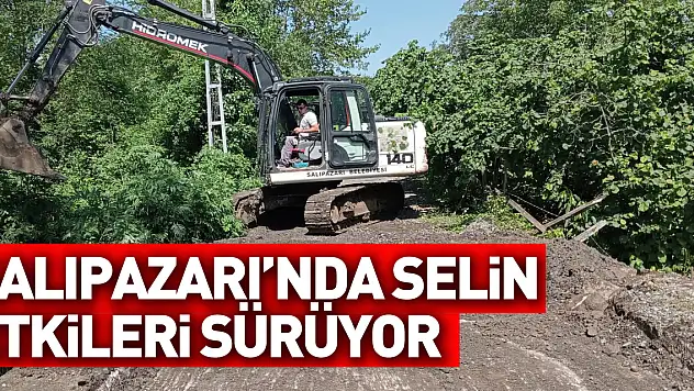 Samsun'un Salıpazarı ilçesinde selin etkilerini ortadan kaldırmaya yönelik çalışmalar sürüyor
