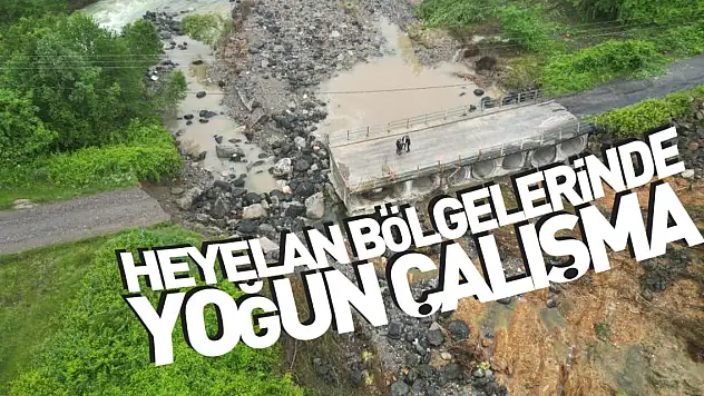 Heyelan bölgelerinde yoğun çalışma