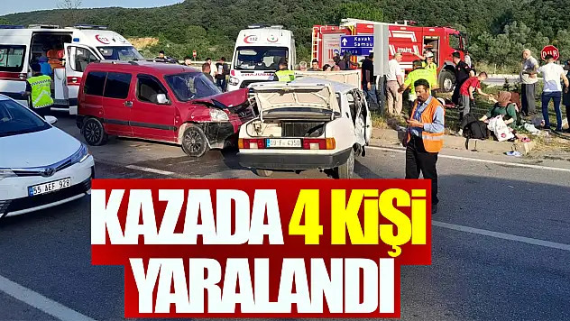 Samsun'da otomobil ile hafif ticari aracın çarpıştığı kazada 4 kişi yaralandı
