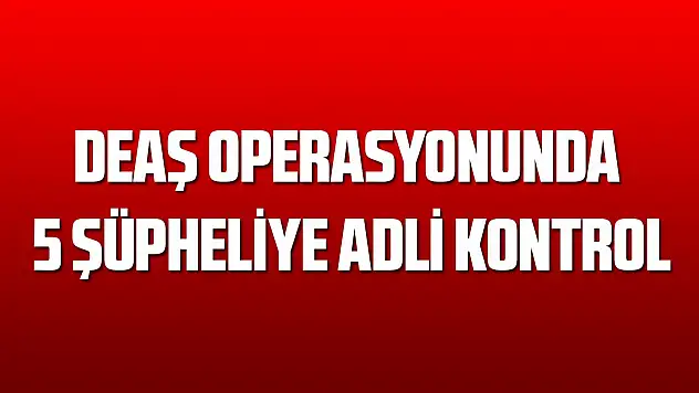 DEAŞ operasyonunda 5 şüpheliye adli kontrol