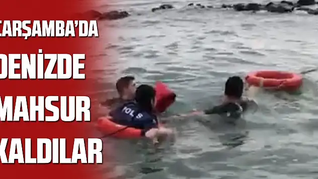 Samsun'da denizde mahsur kalan 3 kişi kurtarıldı