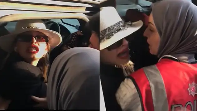 Karakolu birbirine katan kadın kameraya yansıdı