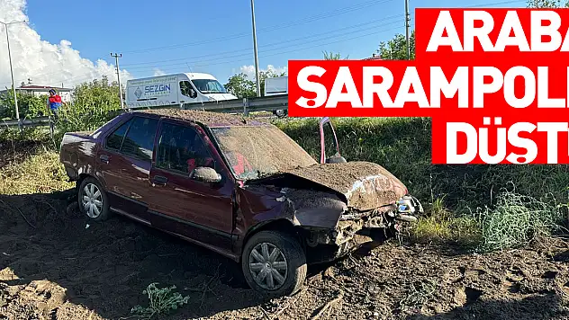 Samsun'da otomobilin şarampole düştüğü kazada 2 kişi yaralandı