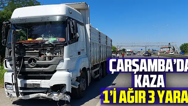 Freni tutmayan tır yol kenarındaki araca çarptı: 1'i ağır 3 yaralı