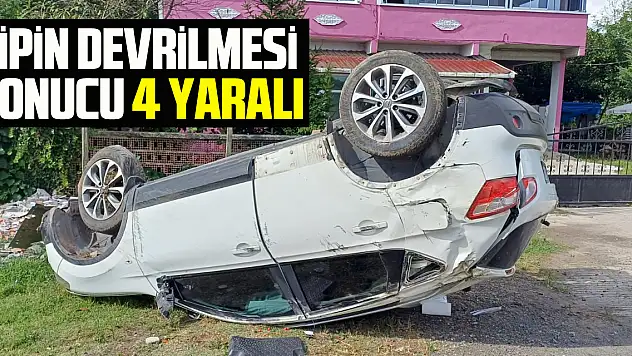 Samsun'da cipin devrilesi sonucu 4 kişi yaralandı