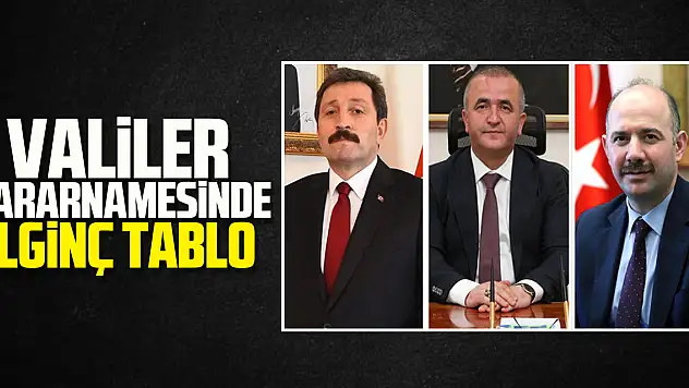 Valiler kararnamesinde ilginç tablo
