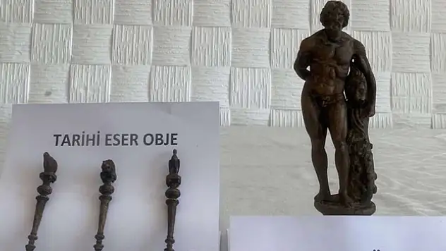 Aydın'daki tarihi eser operasyonunda Herakles heykeli ele geçirildi